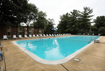 Relaxing swimming pool with sundeck